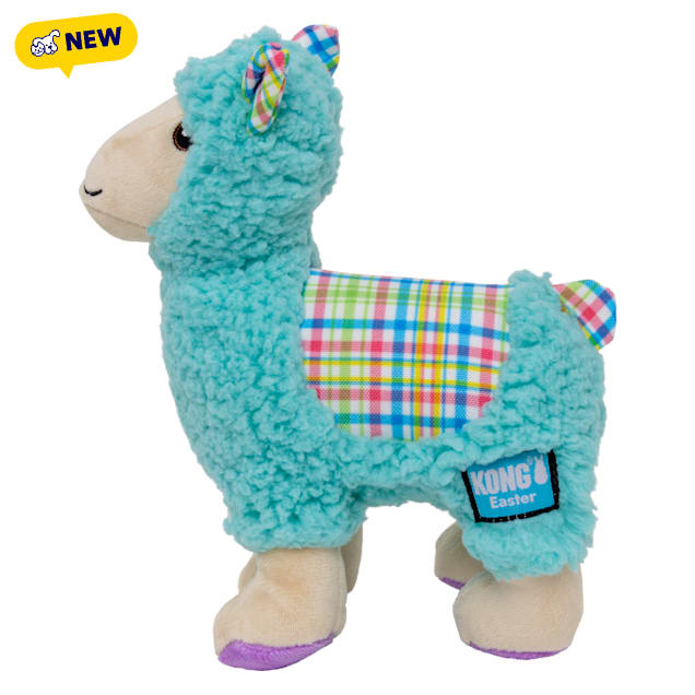 KONG Teal Spring Sherps Llama Dog Toy, Medium - Carousel image #1