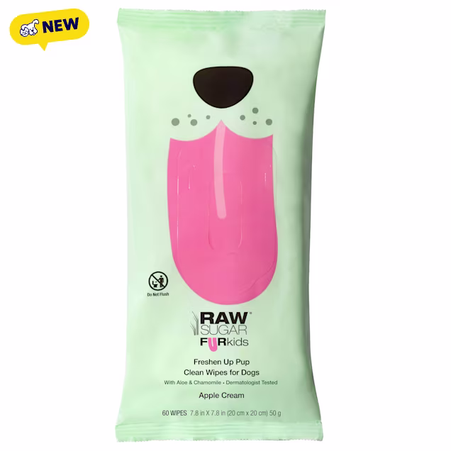 Raw Sugar Fur Kids Freshen Up Pup Pet Wipes, Count of 60 - Carousel image #1