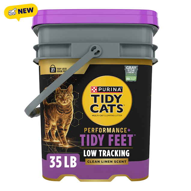 Purina Tidy Cats Performance Plus Tidy Feet Low Tracking Scented Clumping Multi Cat Litter with Clean Linen Scent, 35 lbs. - Carousel image #1