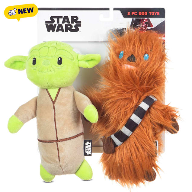 Fetch for Pets Star Wars for Pets 2 Piece Multipack Yoda & Chewbacca Bobo Style Dog Toys, Medium - Carousel image #1