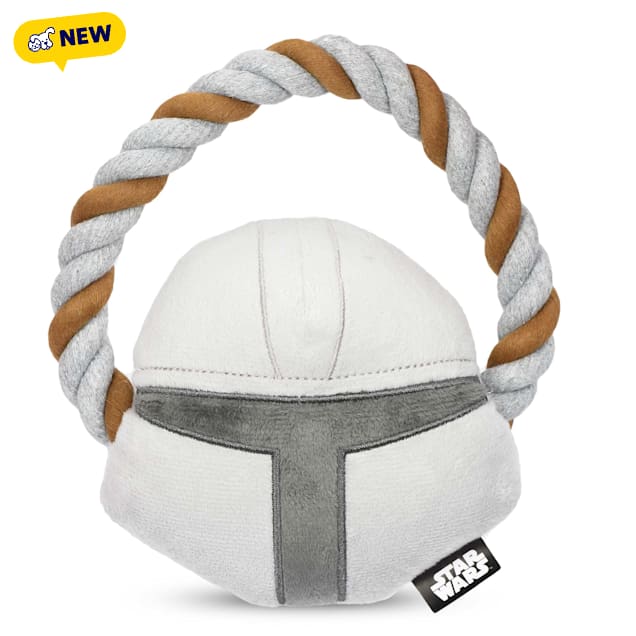 Fetch for Pets Star Wars for Pets The Mandalorian Rope Ring with Plush Head Dog Toy, Medium - Carousel image #1