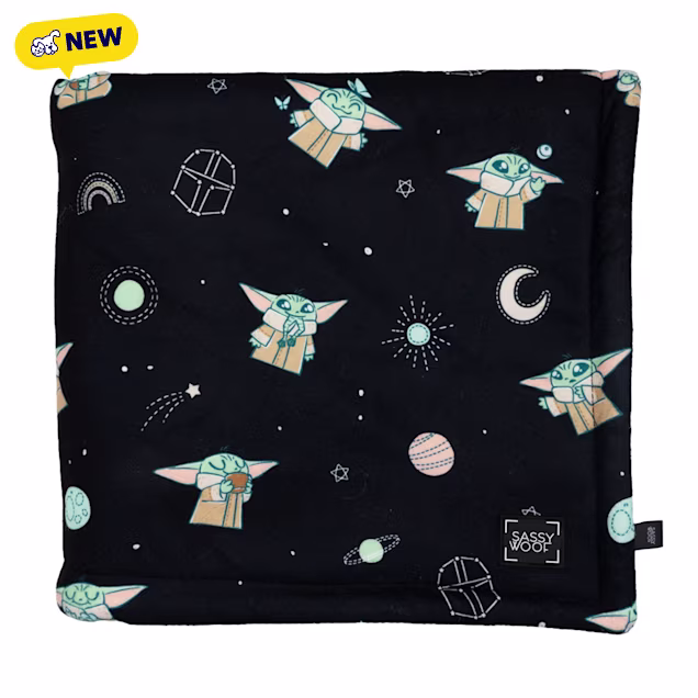 Sassy Woof STAR WARS Grogu's Galactic Adventure Pet Blanket, 38.5" L X 27" W X 1" H - Carousel image #1