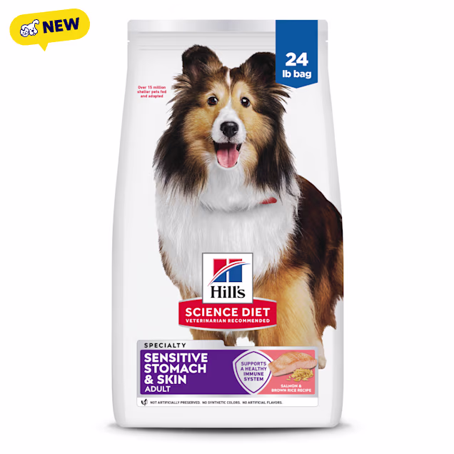 Hill's Science Diet Adult Sensitive Stomach & Sensitive Skin Salmon & Brown Rice Recipe Dry Dog Food, 24 lbs. - Carousel image #1