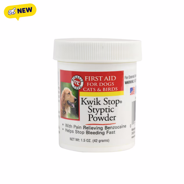 Miracle Care Kwik Stop Styptic Powder for Dogs, Cats and Birds, 1.5 oz. - Carousel image #1