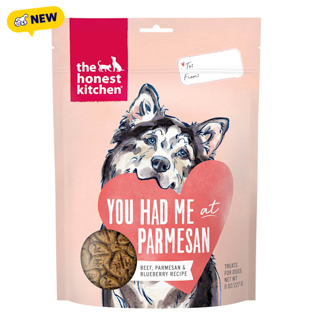 The Honest Kitchen Valentine's Day Parmesan Pecks Beef, Parmesan & Blueberry Recipe Dog Treats, 8 oz. - Carousel image #1