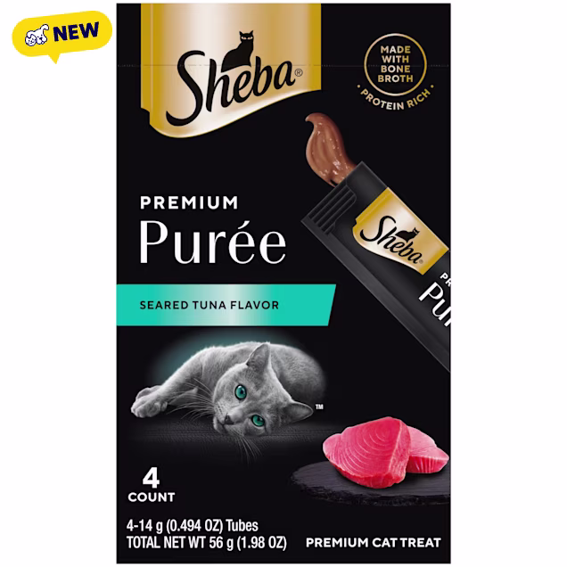Sheba Premium Puree Lickable Seared Tuna Flavor Cat Treats, 0.5 oz., Count of 4 - Carousel image #1