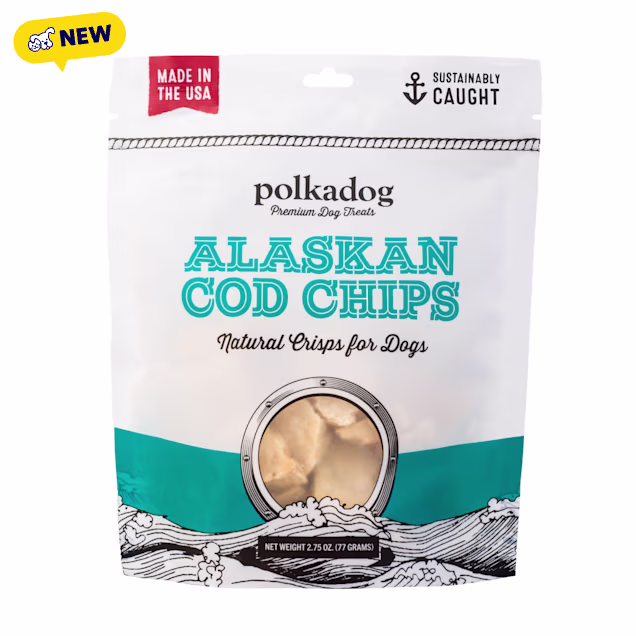 Polkadog Cod Chips Dog Treats, 2.75 oz - Carousel image #1