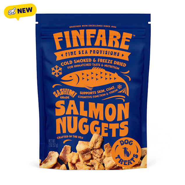 Finfare Freeze Dried Smoked Salmon Nugget, Crafted in USA Dog Treats, 2 oz. - Carousel image #1