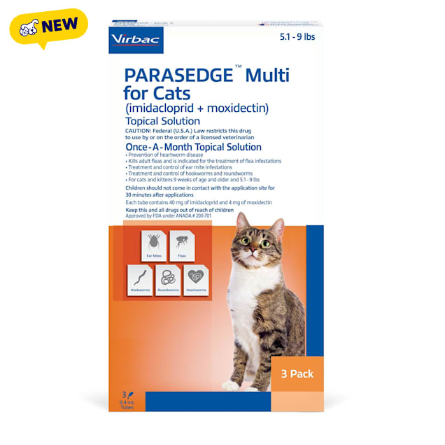 Parasedge Multi Topical Solution for Cats 5.1-9 lbs, 3 Count - Carousel image #1