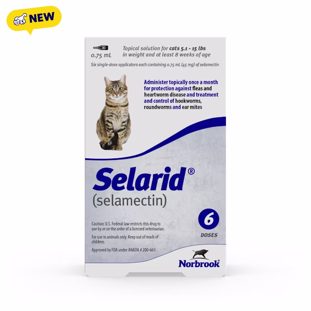 Selarid Feline Topical Solution (Generic) 5.1-15 lbs, 6 Count - Carousel image #1
