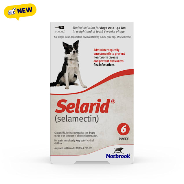 Selarid Canine Topical Solution (Generic) 20.1-40 lbs, 6 Count - Carousel image #1