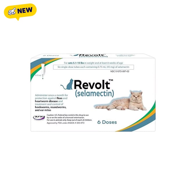 Revolt Feline Topical Solution for Cats 5.1-15 lbs, 6 Count - Carousel image #1