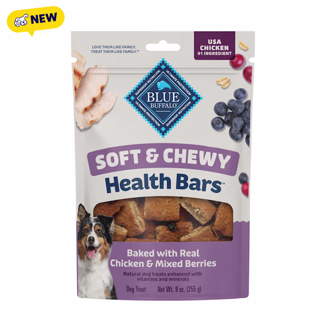 Blue Buffalo Soft & Chewy Health Bars Baked with Real Chicken & Mixed Berries Natural Dog Treats, 9 oz. - Carousel image #1