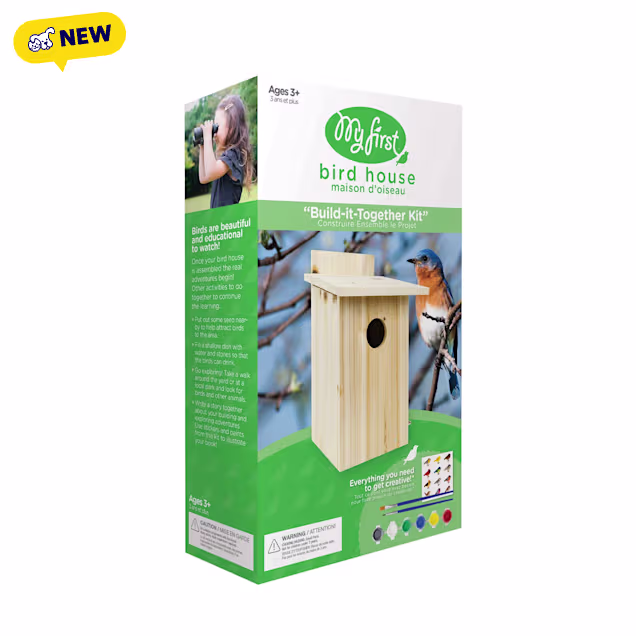 Nature's Way My First Cedar D.I.Y. Bird House w/ Viewing Window, Brown, 2.4" L X 6" W X 10.12" H - Carousel image #1