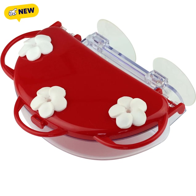 Nature's Way Traditional Window Plastic Hummingbird Feeder 8 oz., Red, 2.25" L X 7.25" W X 7.25" H - Carousel image #1