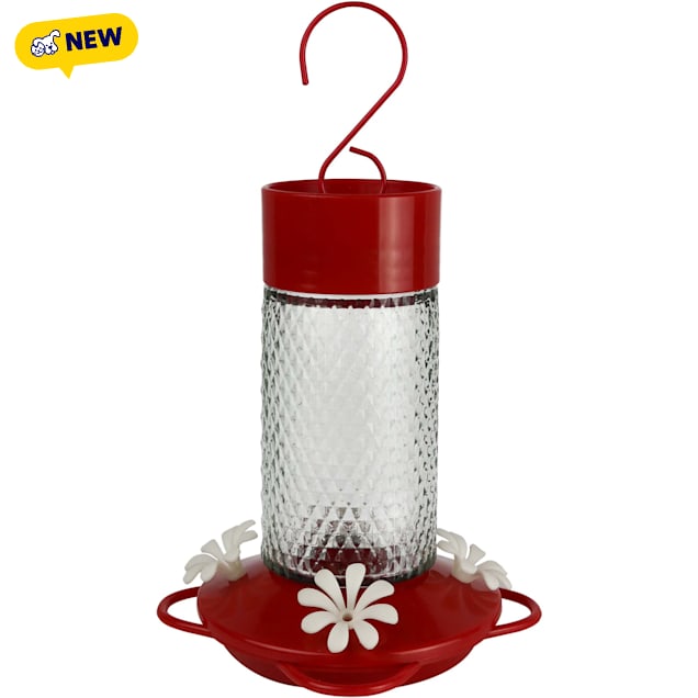 Nature's Way Charming Cherry Glass Gravity Hummingbird Feeder 13 oz., Red,  5.5" L X 5.5" W X 7" H - Carousel image #1