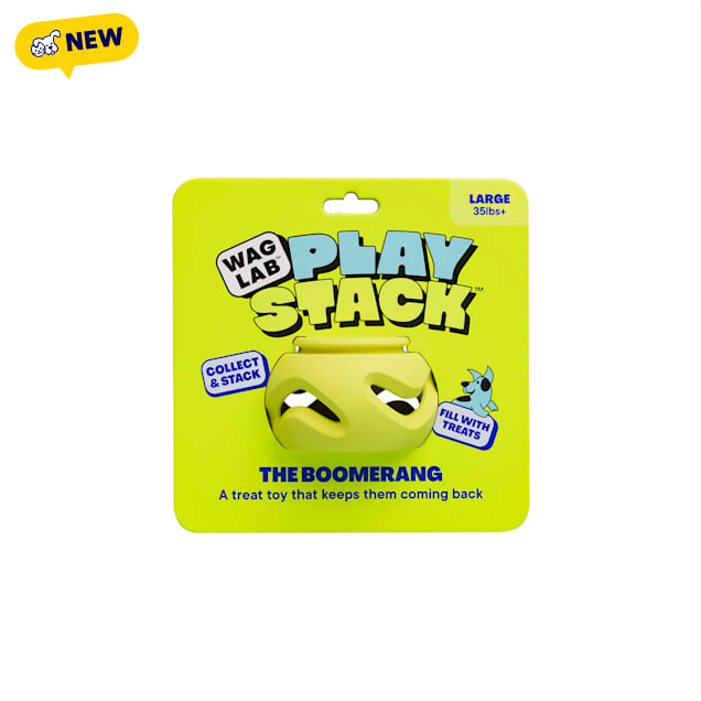 WAGLAB The Boomerang Green Dog Toy, Large | Petco