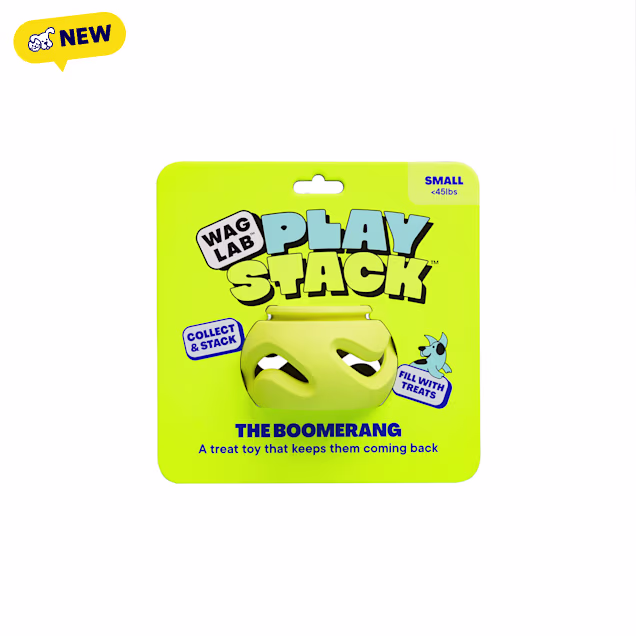 WAGLAB The Boomerang Green Dog Toy, Small - Carousel image #1