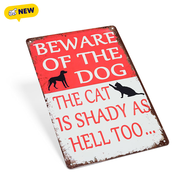 Petco Beware of Shady Dog & Cat Metal Decorative Wall Sign - Carousel image #1