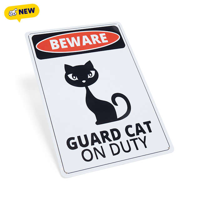 Petco Novelty Beware Guard Cat Metal Decorative Wall Sign - Carousel image #1