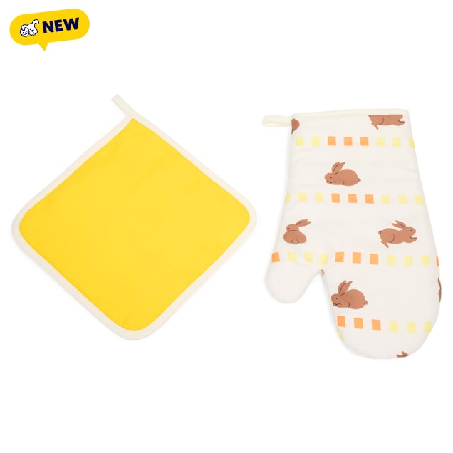 Petco Easter Oven Mitt Set, Set of 2, Blue/Grey - Carousel image #1