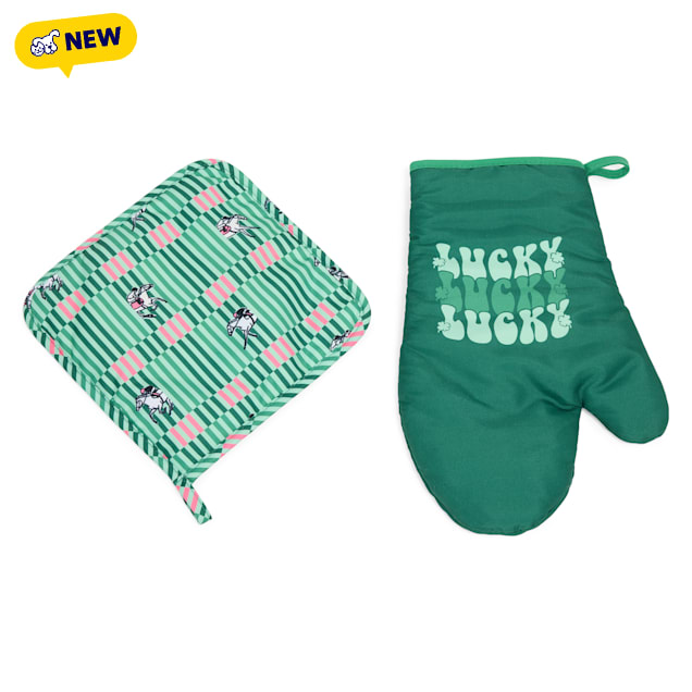 Petco St. Patrick's Day Oven Mitt Set, Set of 2, Lucky Green - Carousel image #1
