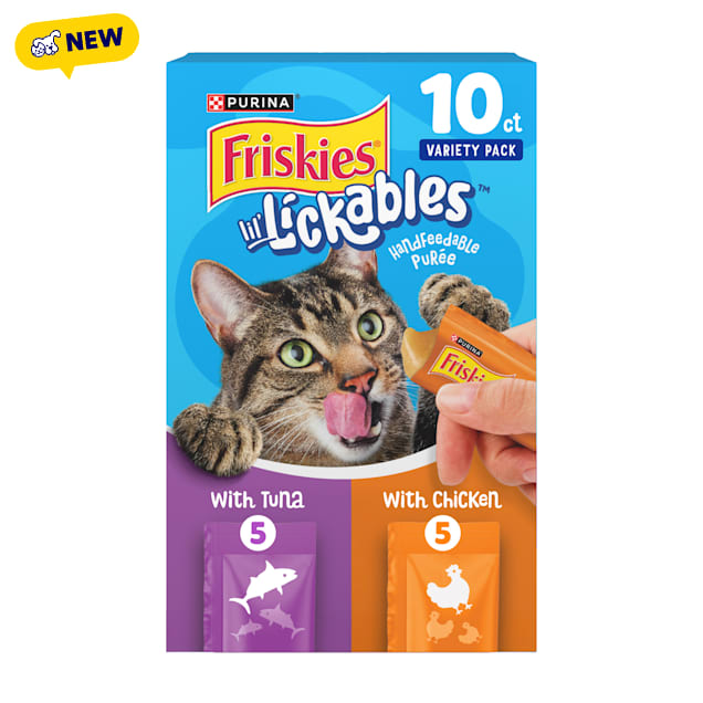 Purina Friskies lil' Lickables with Chicken or Tuna Variety Pack Lickable Cat Treats Variety Pack, 0.5 oz., Count of 10 - Carousel image #1