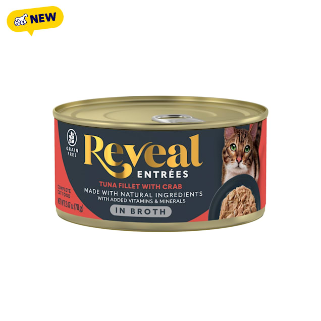 Reveal Entrees Tuna with Crab in Broth Cat Food, 2.47oz., Case of 24 - Carousel image #1