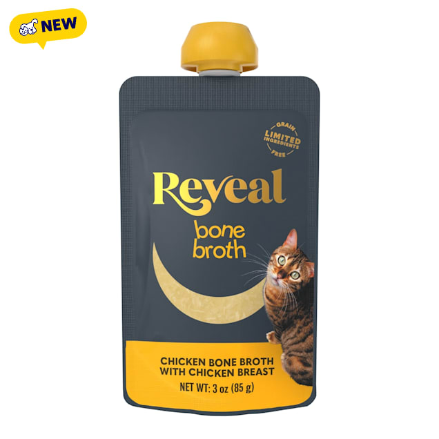 Reveal Natural Chicken Bone Broth with Chicken Breast Cat Food, 3 oz., Case of 6 - Carousel image #1