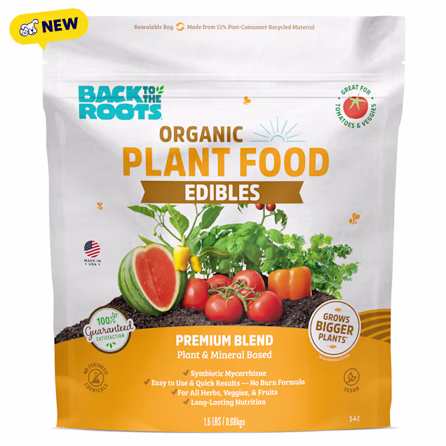 Back to the Roots Organic Plant Food for Edible Plants 1.5 LBS Premium Blend, Brown, Large - Carousel image #1