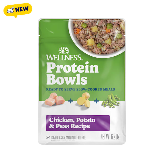 Wellness Protein Bowls, Adult Fresh Alternative Wholesome Grains Chicken, Potato & Peas Recipe Dog Food, 6.2 oz. - Carousel image #1