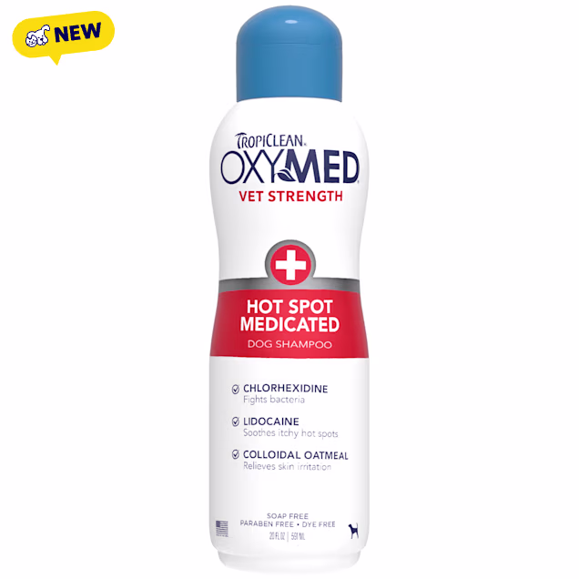 TropiClean OxyMed Vet Strength Hot Spot Medicated Dog Shampoo, 20 fl. oz. - Carousel image #1