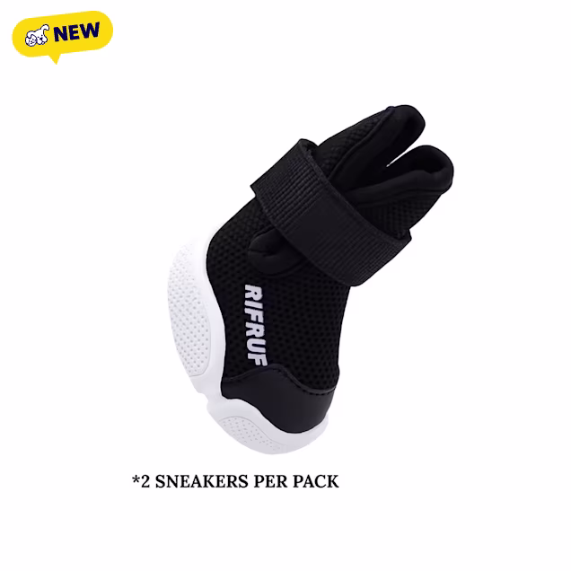 RIFRUF Caesar 1 Dog Sneakers, Black, Size 0, Pack of 2 - Carousel image #1