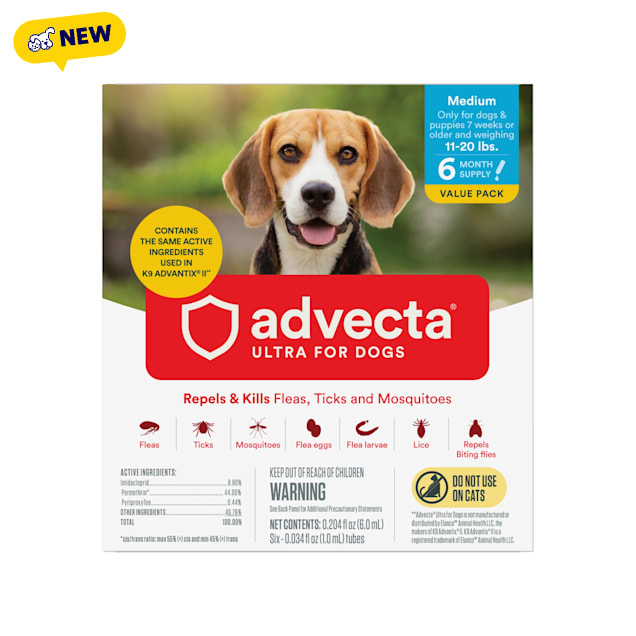 Advecta Ultra Flea & Tick Topical For Medium Dogs, Count of 6 - Carousel image #1