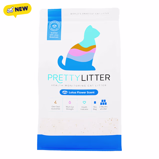 PrettyLitter Health Monitoring Lotus Flower Scent Cat Litter, 8 lbs. - Carousel image #1