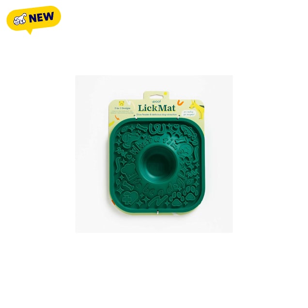 Woof Green LickMat No Slip Silicone Dog Slow Feeder Mat, Medium - Carousel image #1