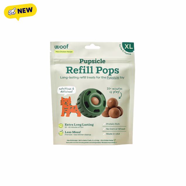 Woof Pupsicle Lickable Chicken and Peanut Butter Pop Refills X-Large Dog Treat, 12 oz., Count of 5 - Carousel image #1