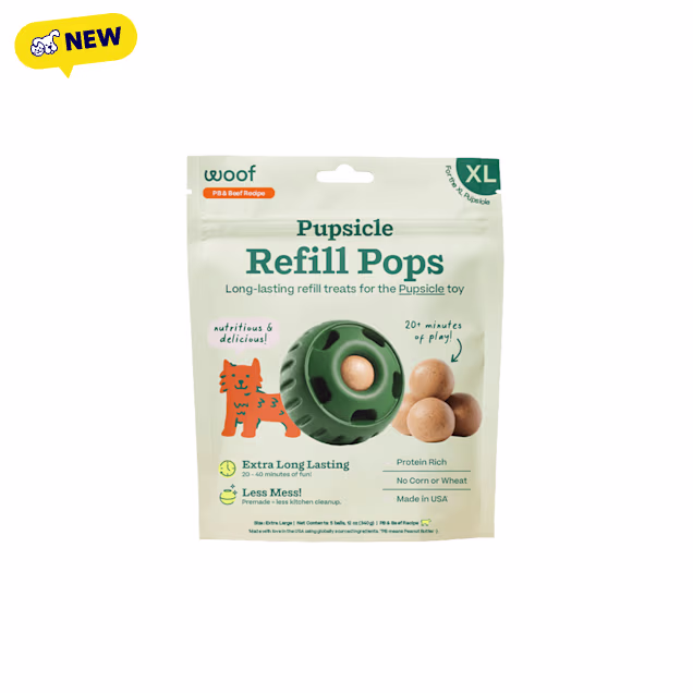 Woof Pupsicle Lickable Beef and Peanut Butter Pop Refills X-Large Dog Treat, 12 oz., Count of 5 - Carousel image #1
