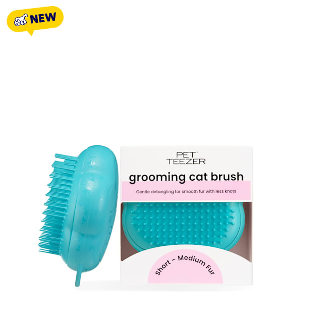 Pet Teezer Cat Grooming Brush, 1.77" L, Blue, Small/Medium - Carousel image #1