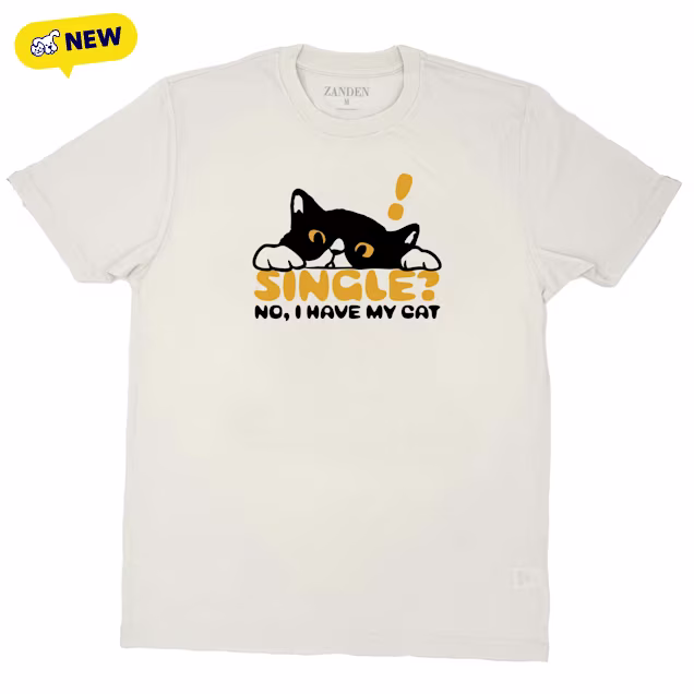 Zanden Single No Cat Adult Unisex T-Shirt, Small - Carousel image #1