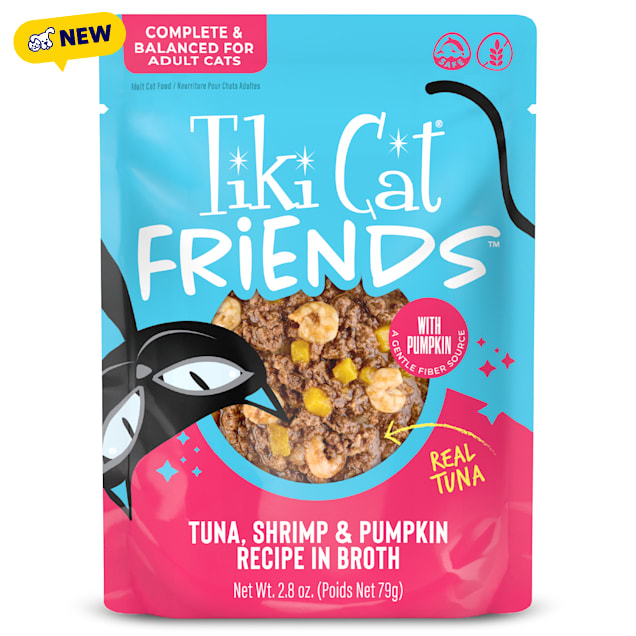 Tiki Cat Friends Tuna, Shrimp & Pumpkin Cat Food Pouch, 2.8 oz