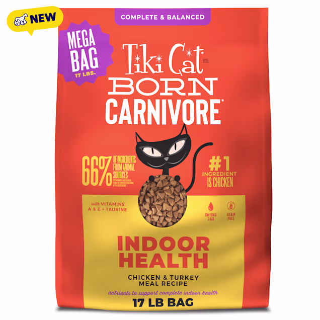Tiki Cat Born Carnivore Chicken & Turkey Meal Indoor Health Dry Cat Food, 17 lbs. - Carousel image #1