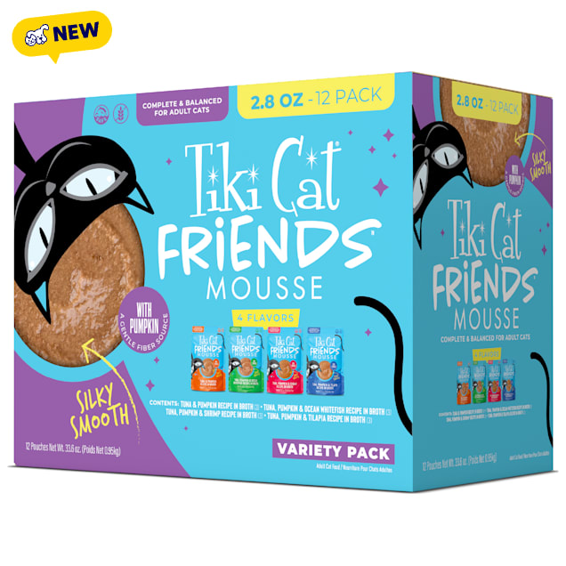 Tiki Cat Friends Mousse Tuna Cat Food Variety Pack, 2.8 oz., Count of 12 - Carousel image #1
