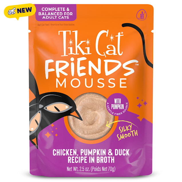 Tiki Cat Friends Mousse Chicken, Pumpkin & Duck Recipe in Broth Cat Food, 2.5 oz. - Carousel image #1