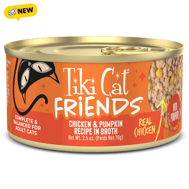 Tiki Cat Friends Chicken & Pumpkin Cat Food, 2.5 oz., Case of 12 - Carousel image #1