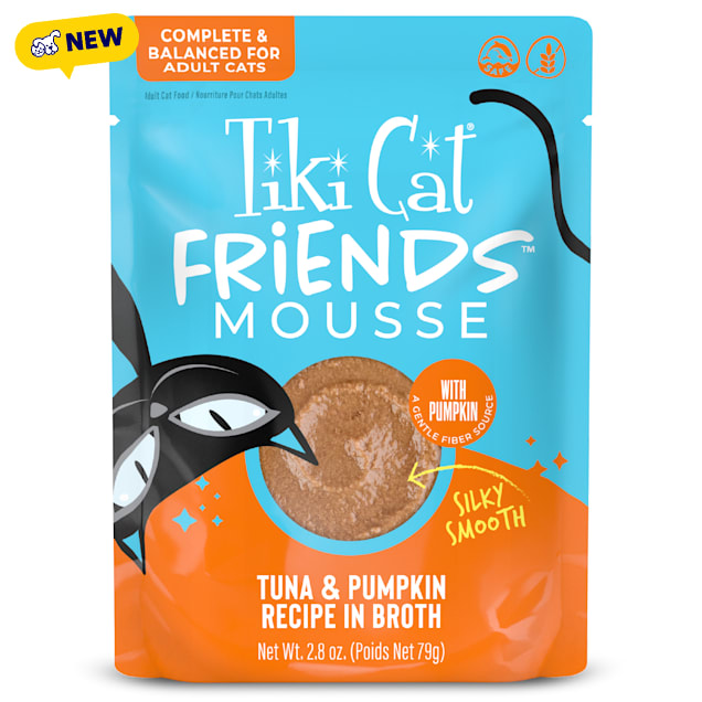 Tiki Cat Friends Mousse Tuna & Pumpkin Cat Food, 2.8 oz., Case of 12 - Carousel image #1