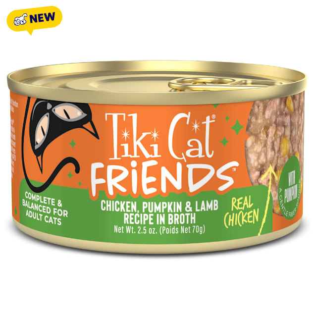Tiki Cat Friends Chicken, Pumpkin & Lamb Cat Food, 2.5 oz., Case of 12 - Carousel image #1