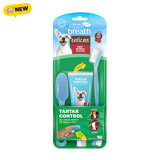TropiClean, Fresh Breath, Enticers Smoked Beef Brisket Oral Care Kit, 2 fl. oz. - Carousel image #1