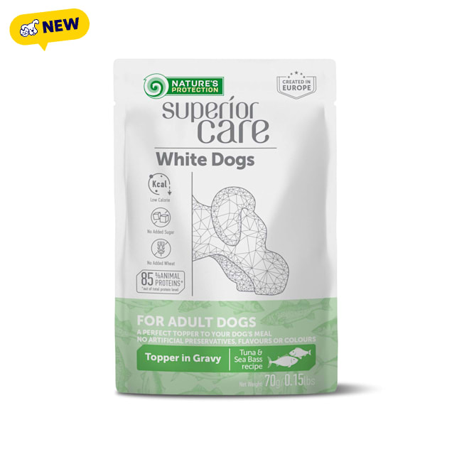 Nature's Protection Superior Care White Dogs Adult All Breeds Tuna & Sea Bass Wet Dog Food, 2.5 oz., Case of 24 - Carousel image #1