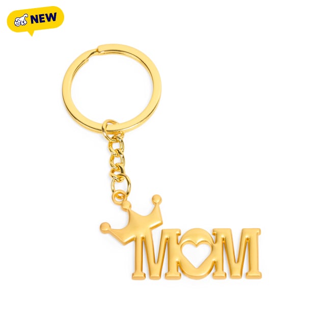 Petco "Mom" Metal Keychain, Gold - Carousel image #1